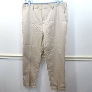 Joseph A Bank Traveler Pant Flat Front Tan/khaki Cotton 38x30 New With Tags